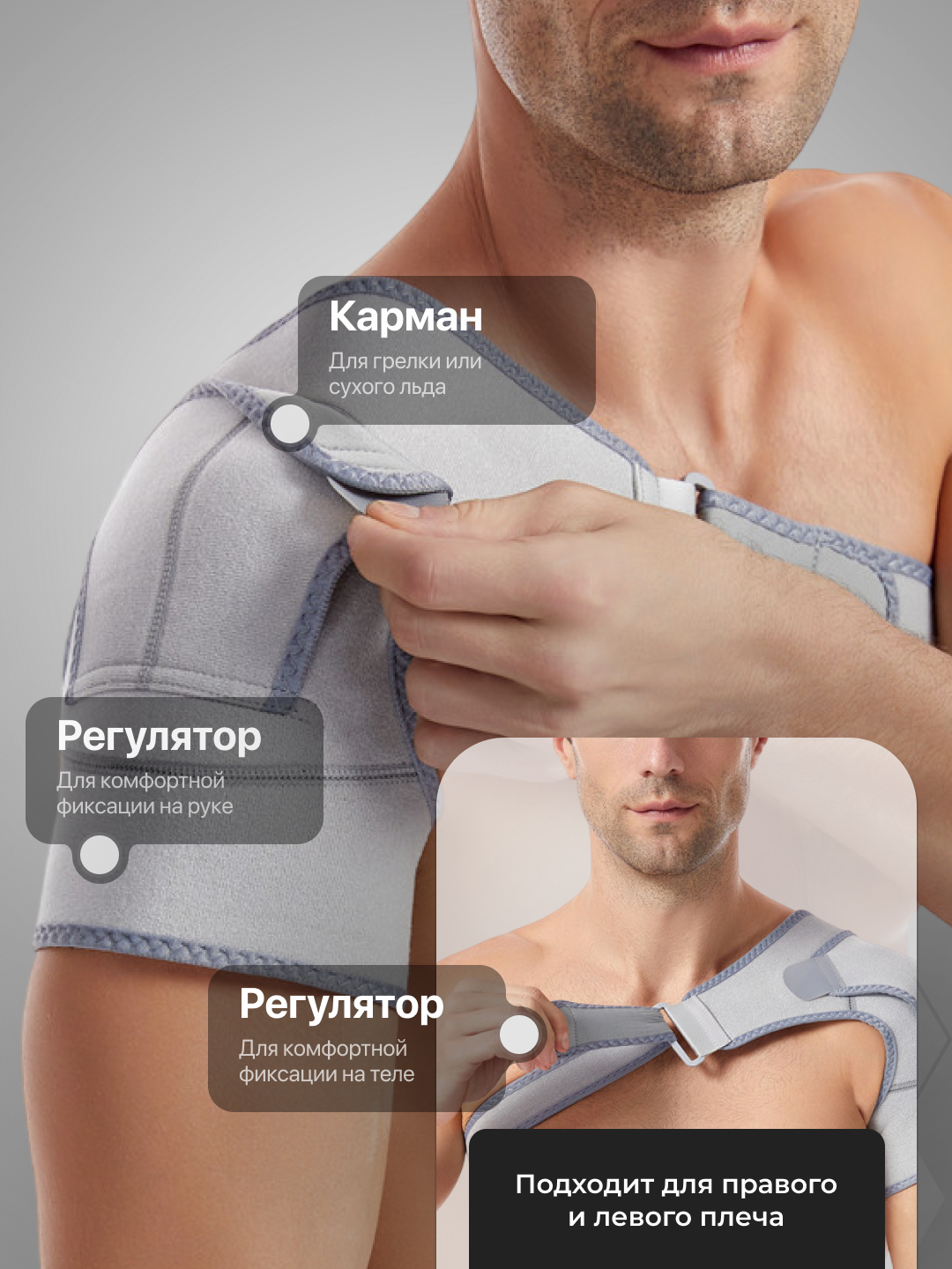 Бандаж - суппорт на плечо, универсальный, для плечевого сустава 1 шт