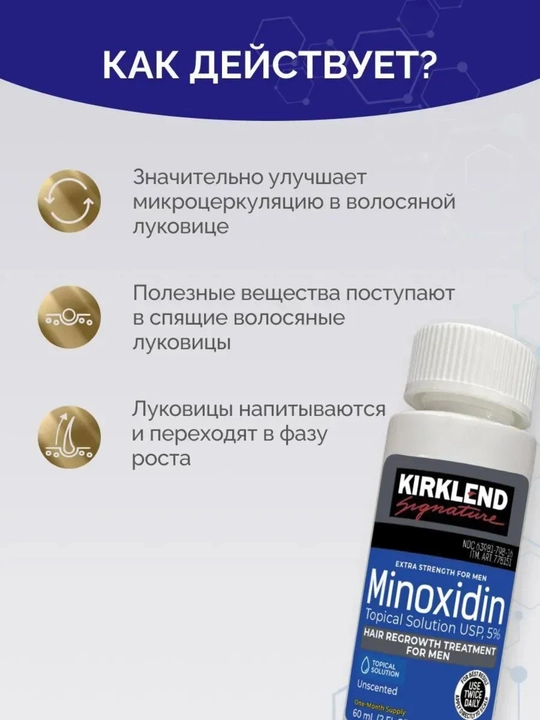 Minoxidin 5% – средство для роста волос и бороды, 60 мл + ПИПЕТКА и ДЕРМАРОЛЛЕР В ПОДАРОК