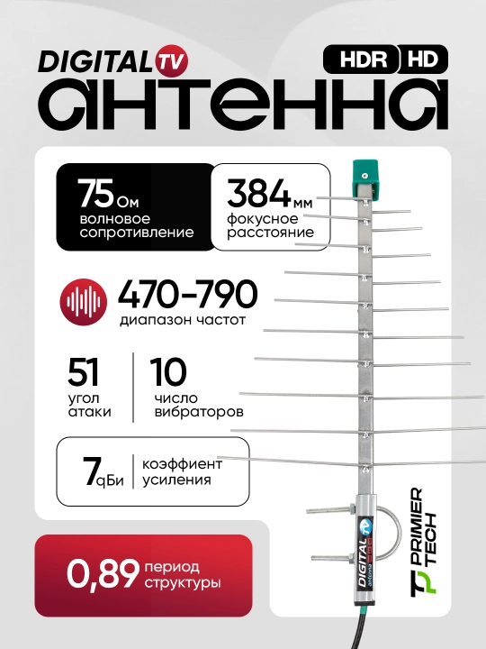 Антенна DELTA HD, TV, 20 метров, астель