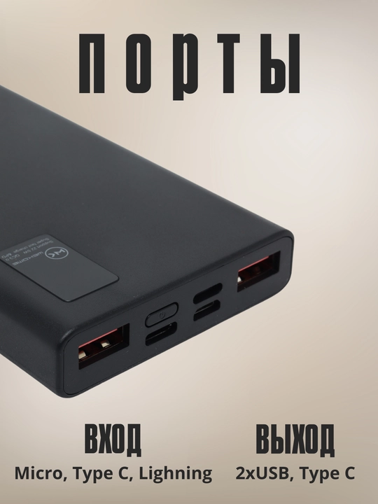 Tashqi zaryad qurilmasi, powerbank Wekome WP-121, 10000mAh, QC3.0, PD, 22.5W