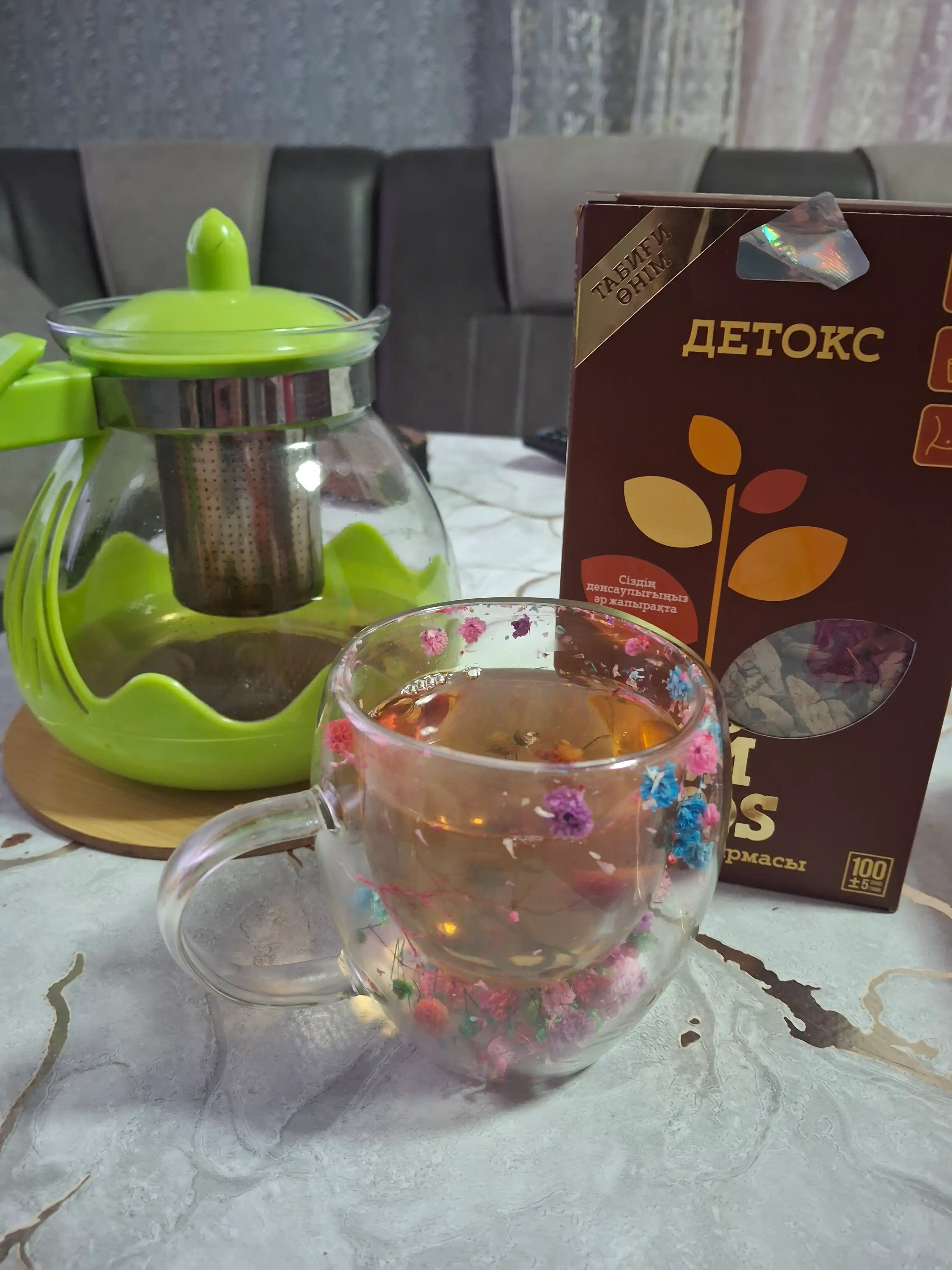 Чай листовой, зеленый Травяной микс DETOХ SLIM, очищающий, 100 гр