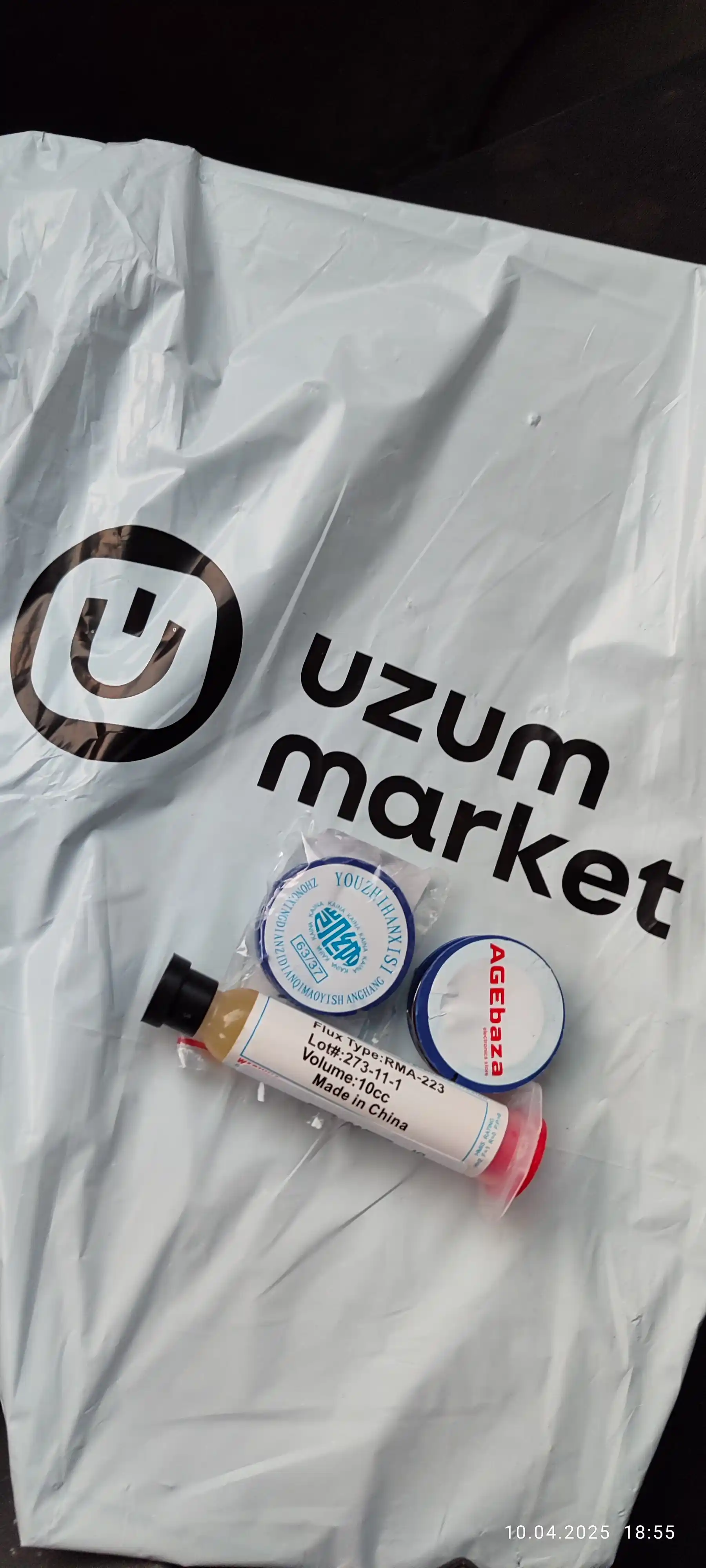 Lehimlash flyusi Amtech RMA-223, smolali, SMD komponentlar uchun, toza lehimlash kanifol