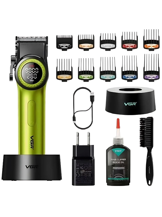 Профессиональная машинка для стрижки волос VGR, с дисплеем