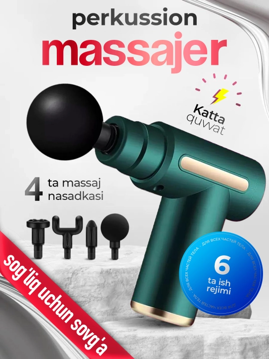 Massajor apparati, bel, tana, oyoq, qo'l va bo'yin massaji