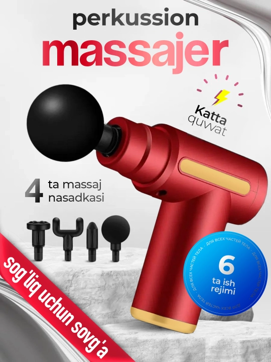 Massajor apparati, bel, tana, oyoq, qo'l va bo'yin massaji