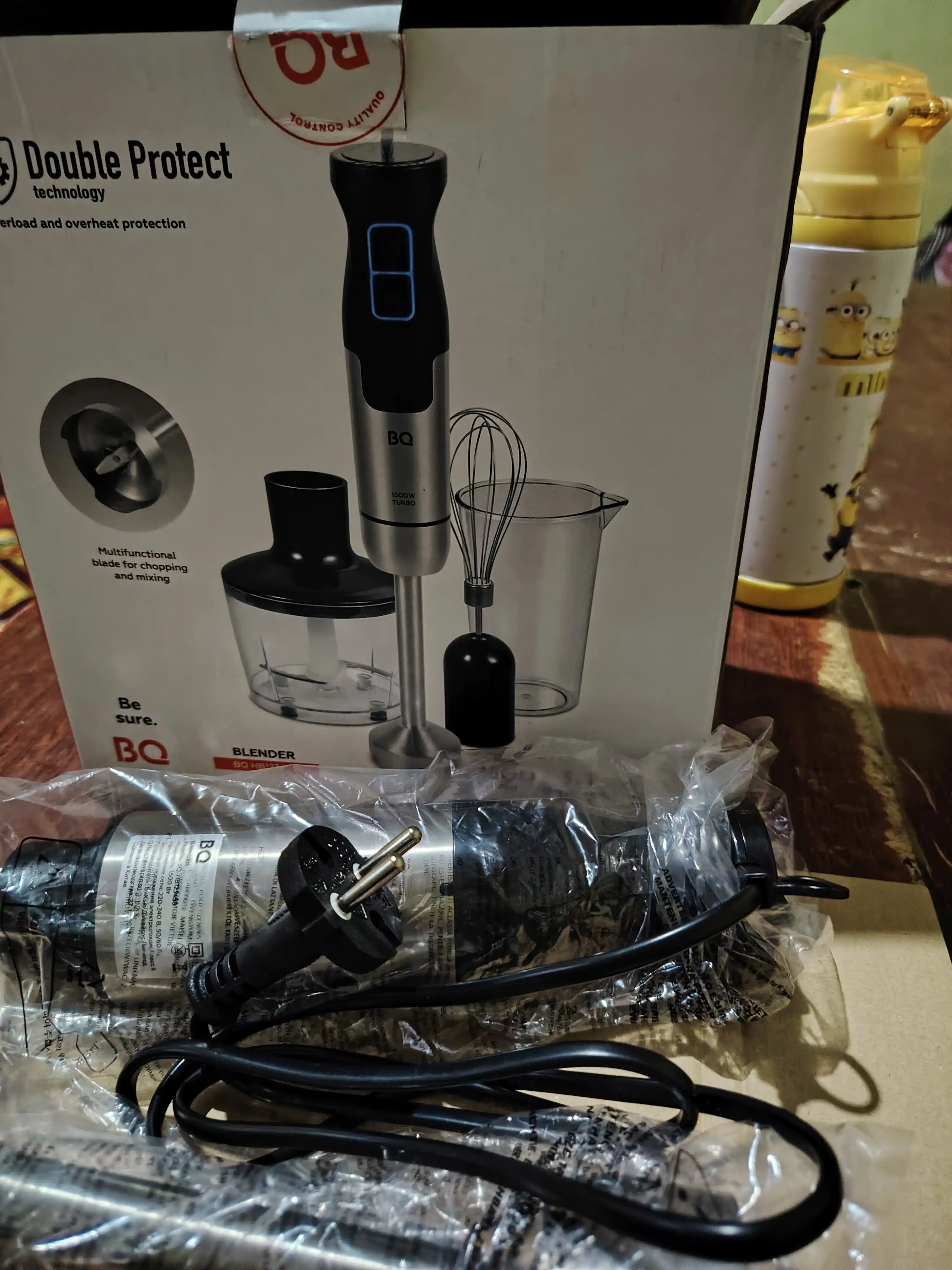 Blender BQ HB1234SS 3 tasi 1 da, 1500 Vt, Turbo rejim, mikser, maydalagich