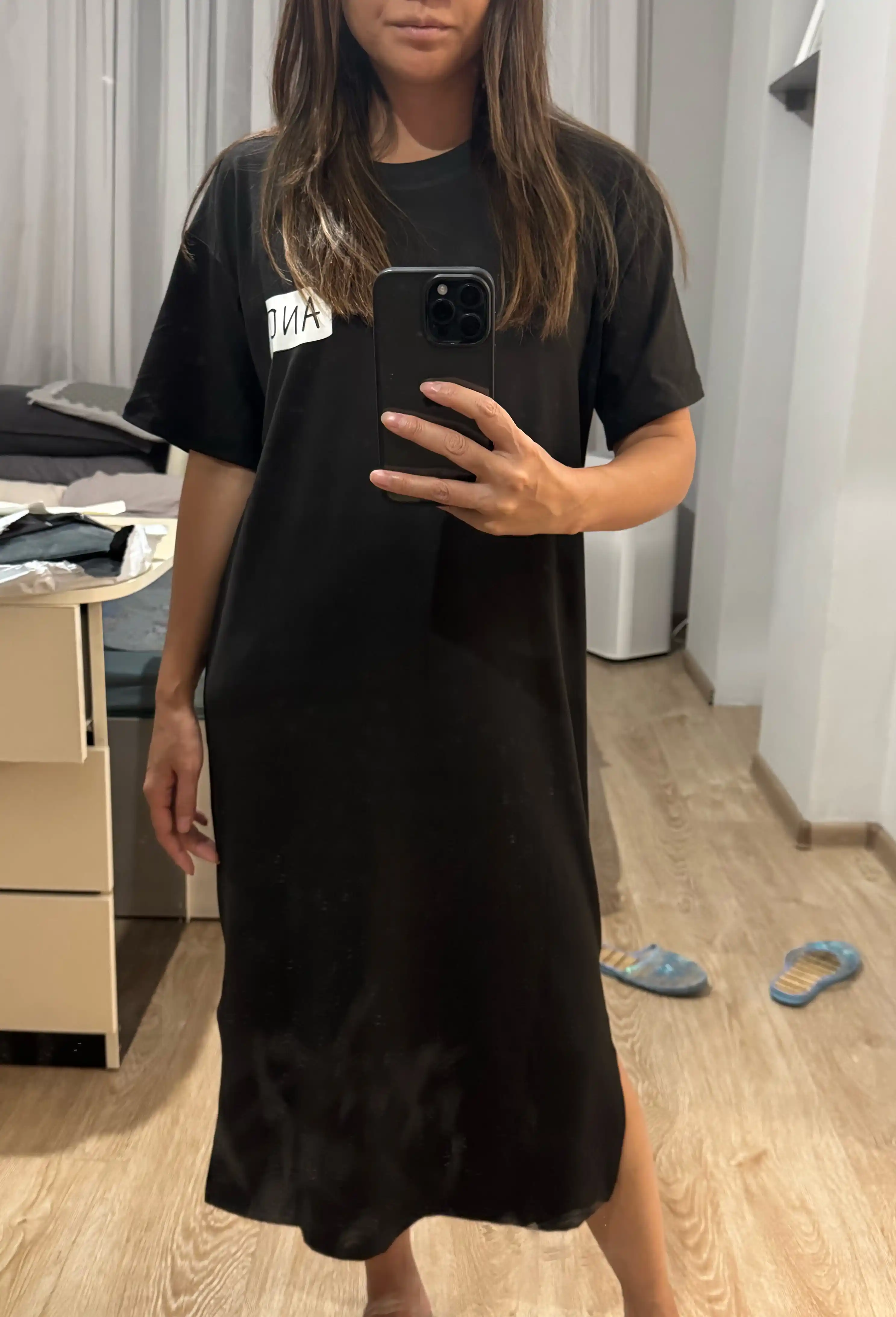 Платье футболка с принтом, для дома, повседневное — EllyFashion