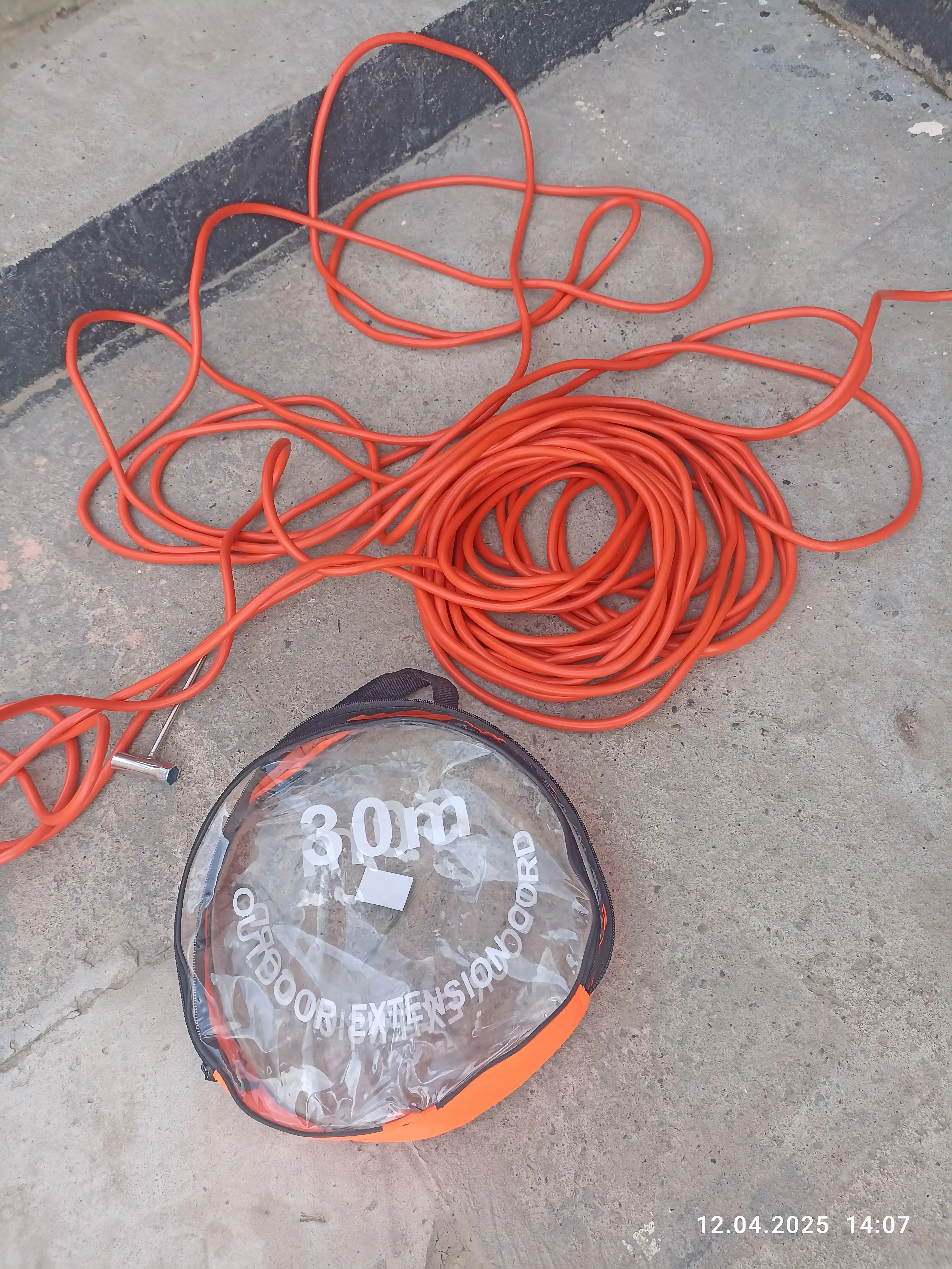 Uzatma kabeli elektr quvvat kabeli, oqim 16A, kabel uzunligi 5 m, 10 m, 15 m, 20 m, 30 m
