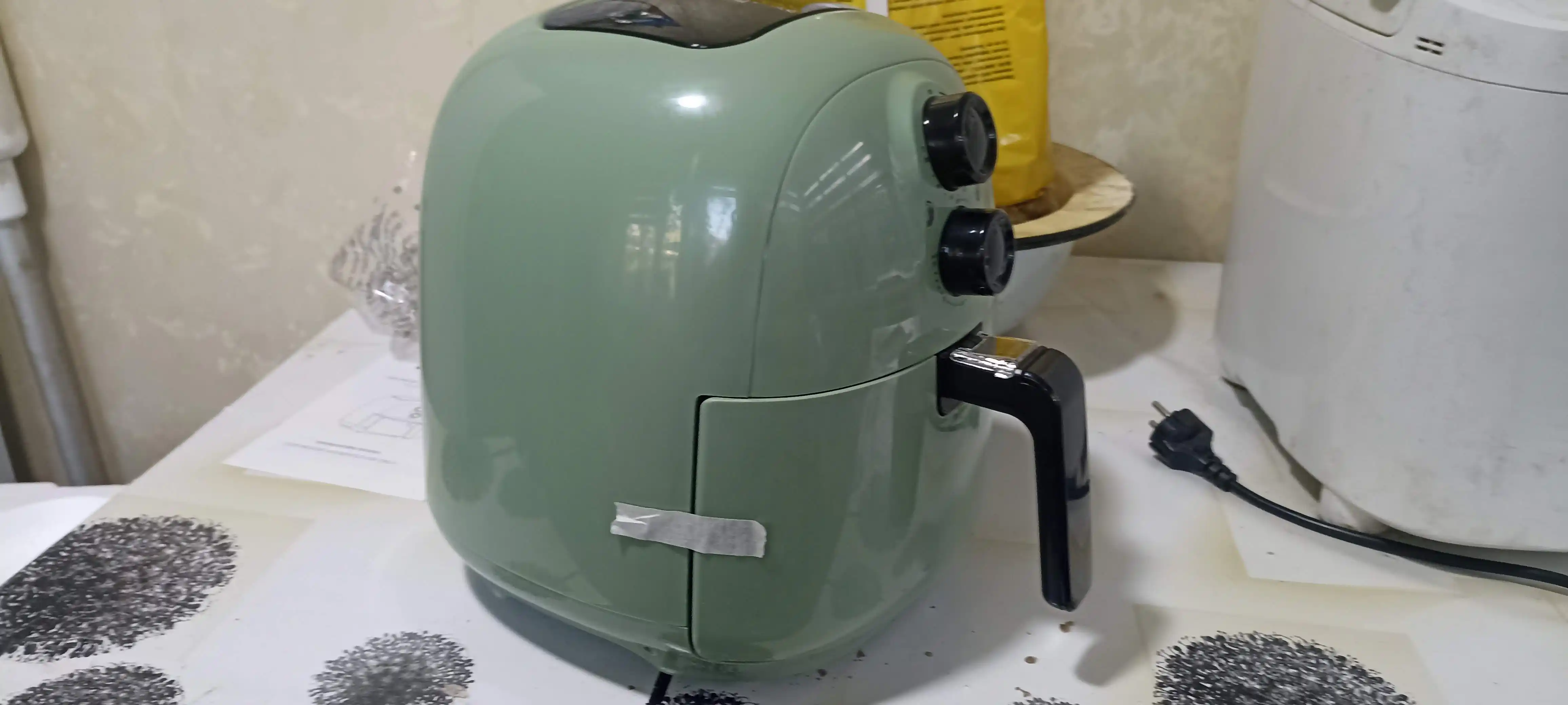 Frityurnitsa Air Fryer, ikkita boshqaruv tugmasi bilan, yashil