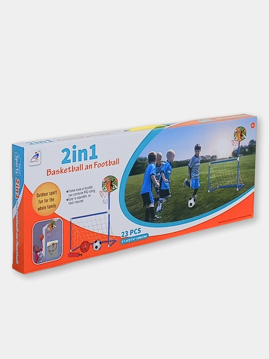 2 si 1 da, bolalar uchun, basketbol halqali, futbol darvozasi, оchiq sport