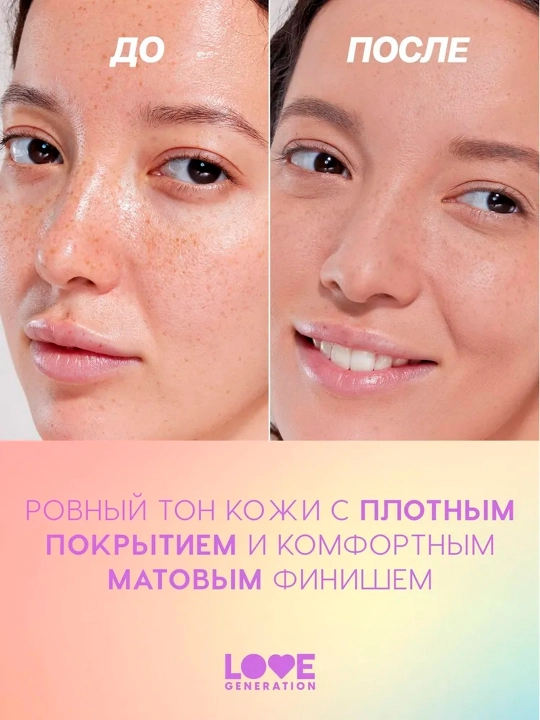Матирующий тональный крем c экстрактом матчи Love Generation "Matt'ya Face", тон 04, 30 мл