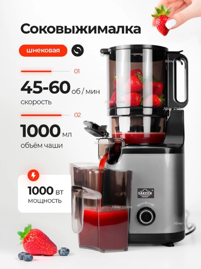 Профессиональная мощная шнековая соковыжималка — CHINNI1-SHNEK-СЕРЫЙ