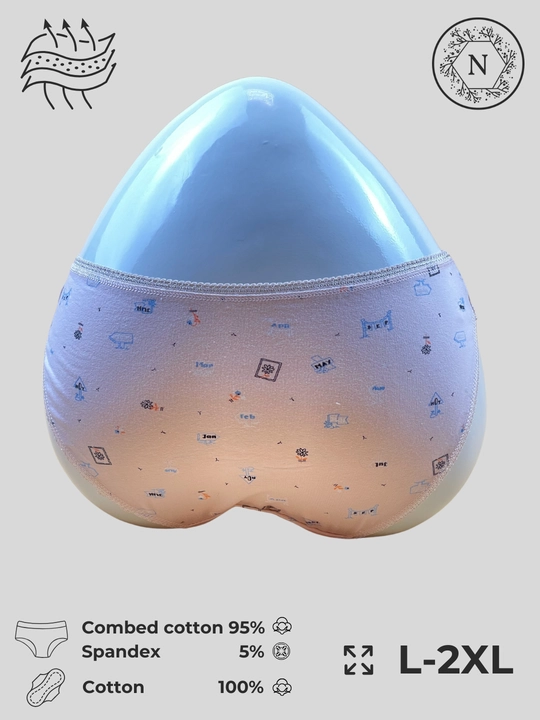 Ayollar uchun slip tursiklar paxtali L-2XL, 6 dona to‘plam, bosmali