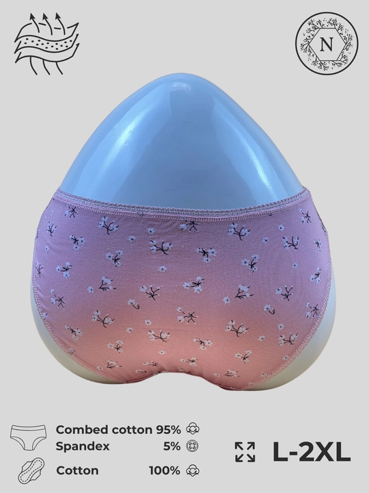 Ayollar uchun slip tursiklar paxtali L-2XL, 6 dona to‘plam, bosmali
