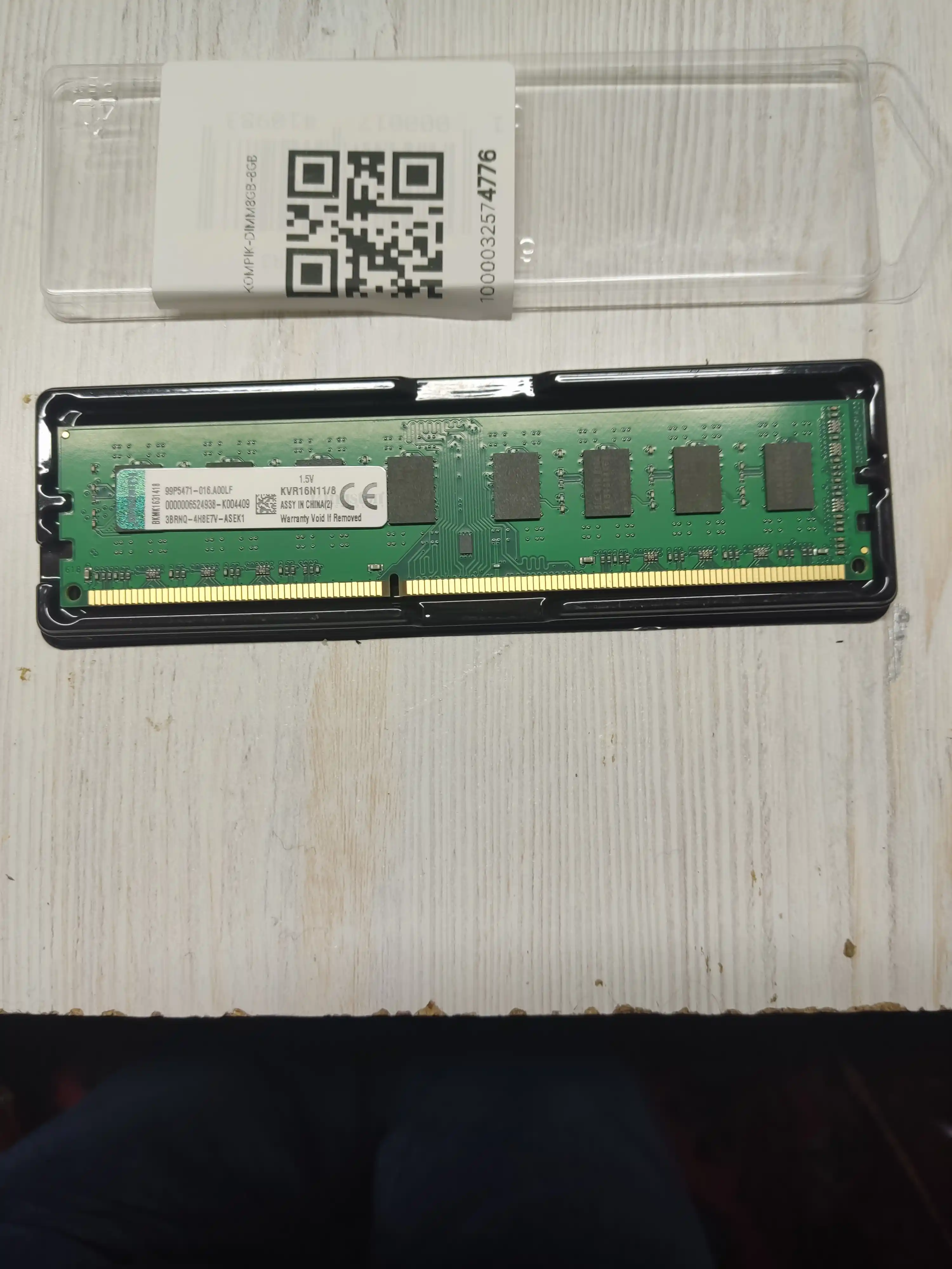 Operativ xotira Kingston 8GB DDR3, 1600 MHz, PC3-12800, kompyuter uchun