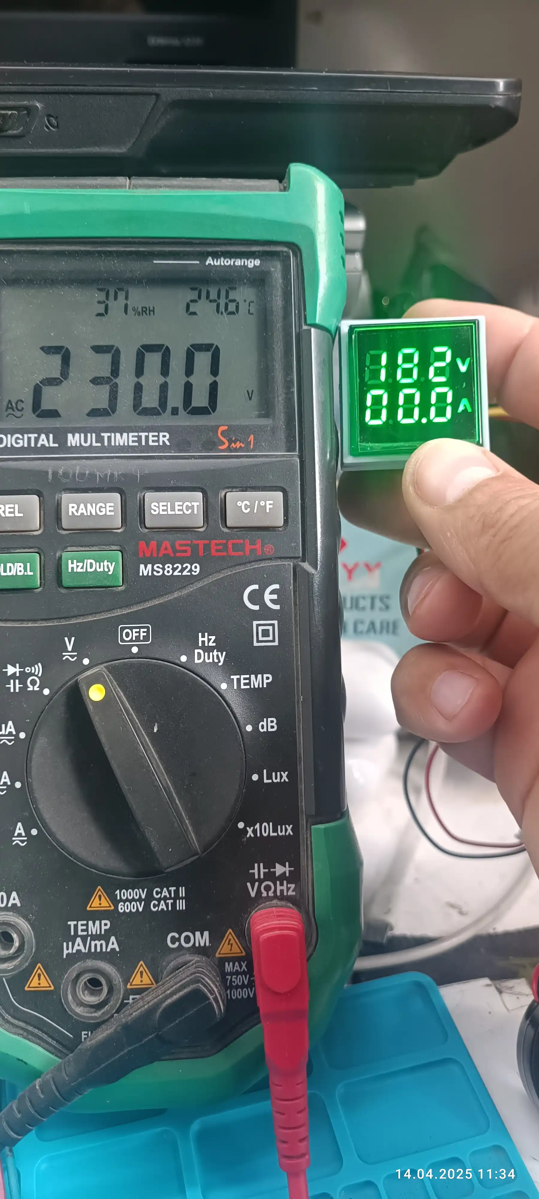 Raqamli voltmetr, AC ampermetr 20-500V, 0-100A, yashil