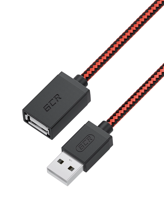 GCR USB 2.0 AM/AF uzatgich – sichqon, veb-kamera, kartao‘quvchi va boshqalar uchun