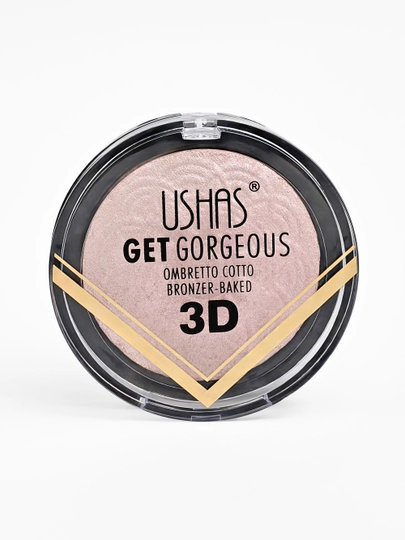 USHAS 3D Get Gorgeous pishirilgan xaylayter-bronzer, chidamli yaltiroqlik