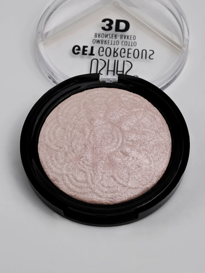 USHAS 3D Get Gorgeous pishirilgan xaylayter-bronzer, chidamli yaltiroqlik
