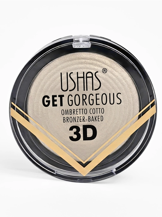 USHAS 3D Get Gorgeous pishirilgan xaylayter-bronzer, chidamli yaltiroqlik