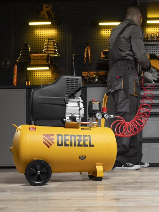 DENZEL DC1500/50 havo kompressori, 1,5 kVt, 50 l, 220 l/min, to‘g‘ridan-to‘g‘ri uzatma, 58161