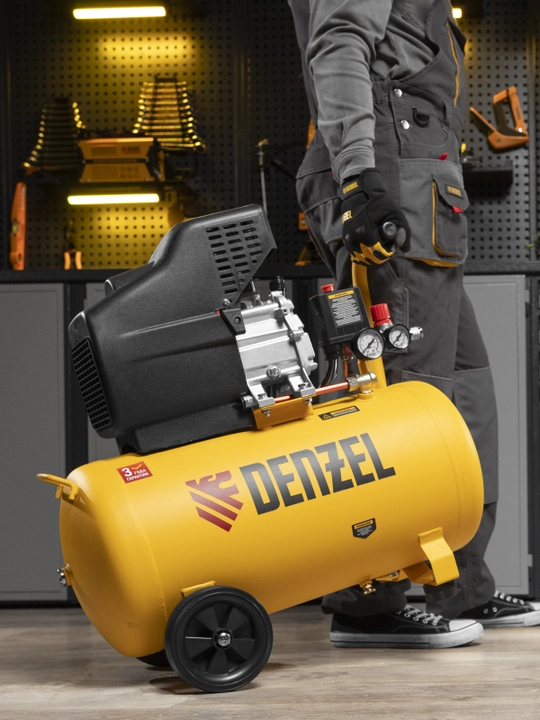 DENZEL DC1500/50 havo kompressori, 1,5 kVt, 50 l, 220 l/min, to‘g‘ridan-to‘g‘ri uzatma, 58161