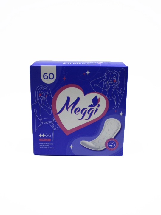 Ежедневные прокладки на каждый день Meggi Panty Soft, 2 капли, 60 шт - 