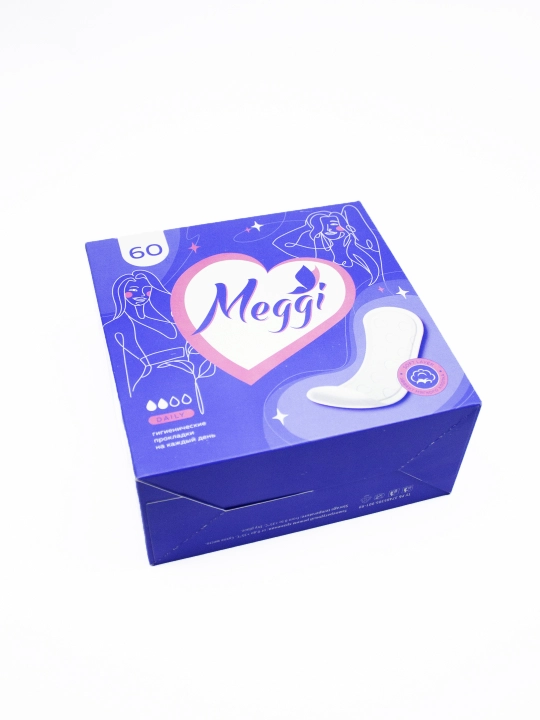 Har kun uchun kundalik prokladkalar Meggi Panty Soft, 2 tomchi, 60 dona