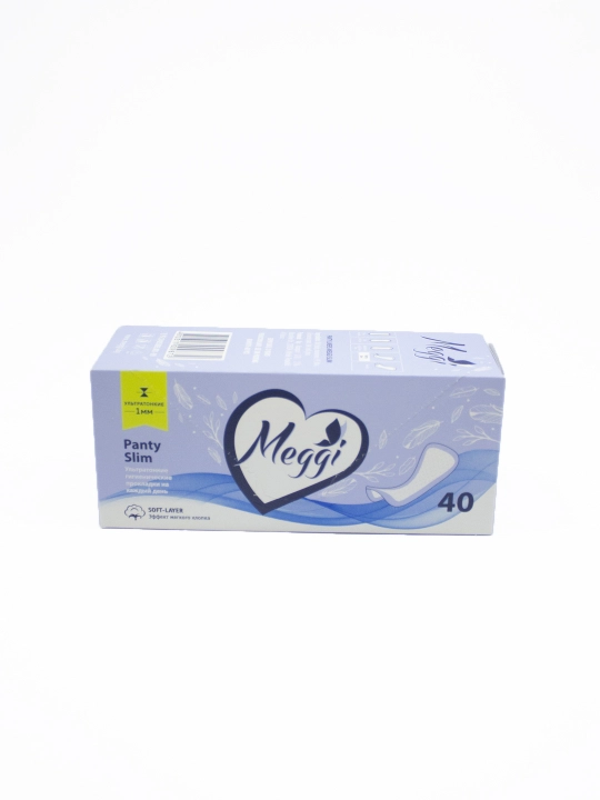 Har kunlik ultra yupqa MEGGI Panty Slim uchun kunlik prokladkalar, 2 tomchi, 40 dona