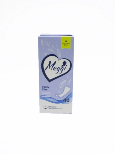 Har kunlik ultra yupqa MEGGI Panty Slim uchun kunlik prokladkalar, 2 tomchi, 40 dona