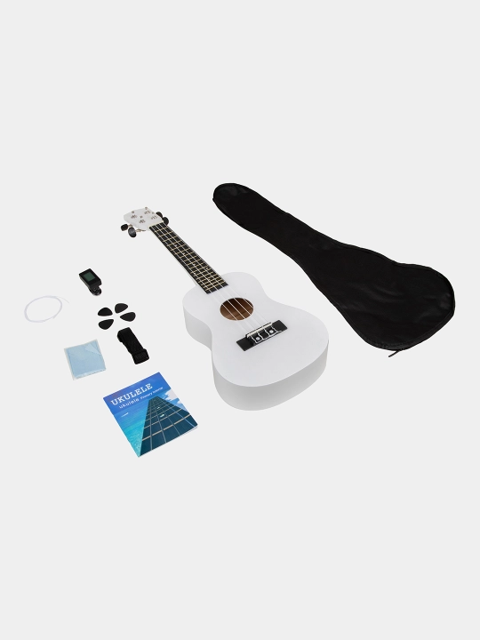 Konsert ukulelesi, 58 sm, musiqa asboblari to‘plami, mini gitara