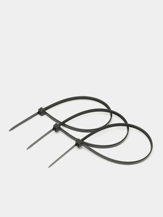 Qora naylon kabel bog‘lovchi stajkalar, 3.6×150 mm, 100 dona