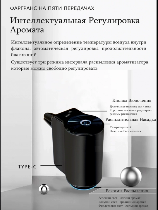 Avtomobil uchun avtomatik aqlli aromadiffuzeri, aromatizator, 3 ta aromatizator sovg'a