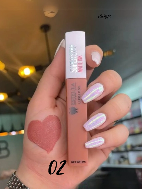 Super uzoq muddatli mat lab bo'yog'i "Super Stay Matte Ink", har yuz turi uchun 8 ta soya