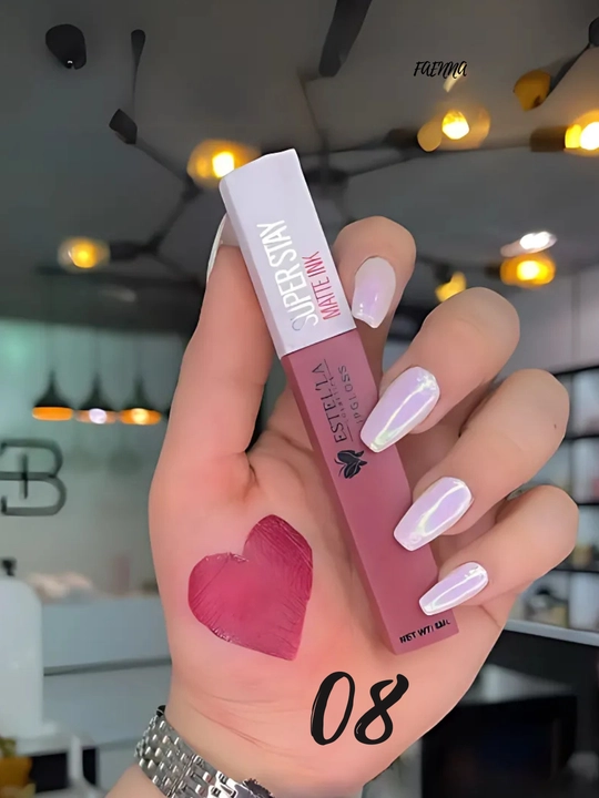 Super uzoq muddatli mat lab bo'yog'i "Super Stay Matte Ink", har yuz turi uchun 8 ta soya
