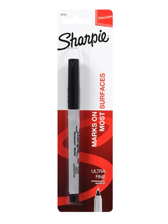 Sharpie har qanday sirt uchun, ultra yupqa doimiy qora marker