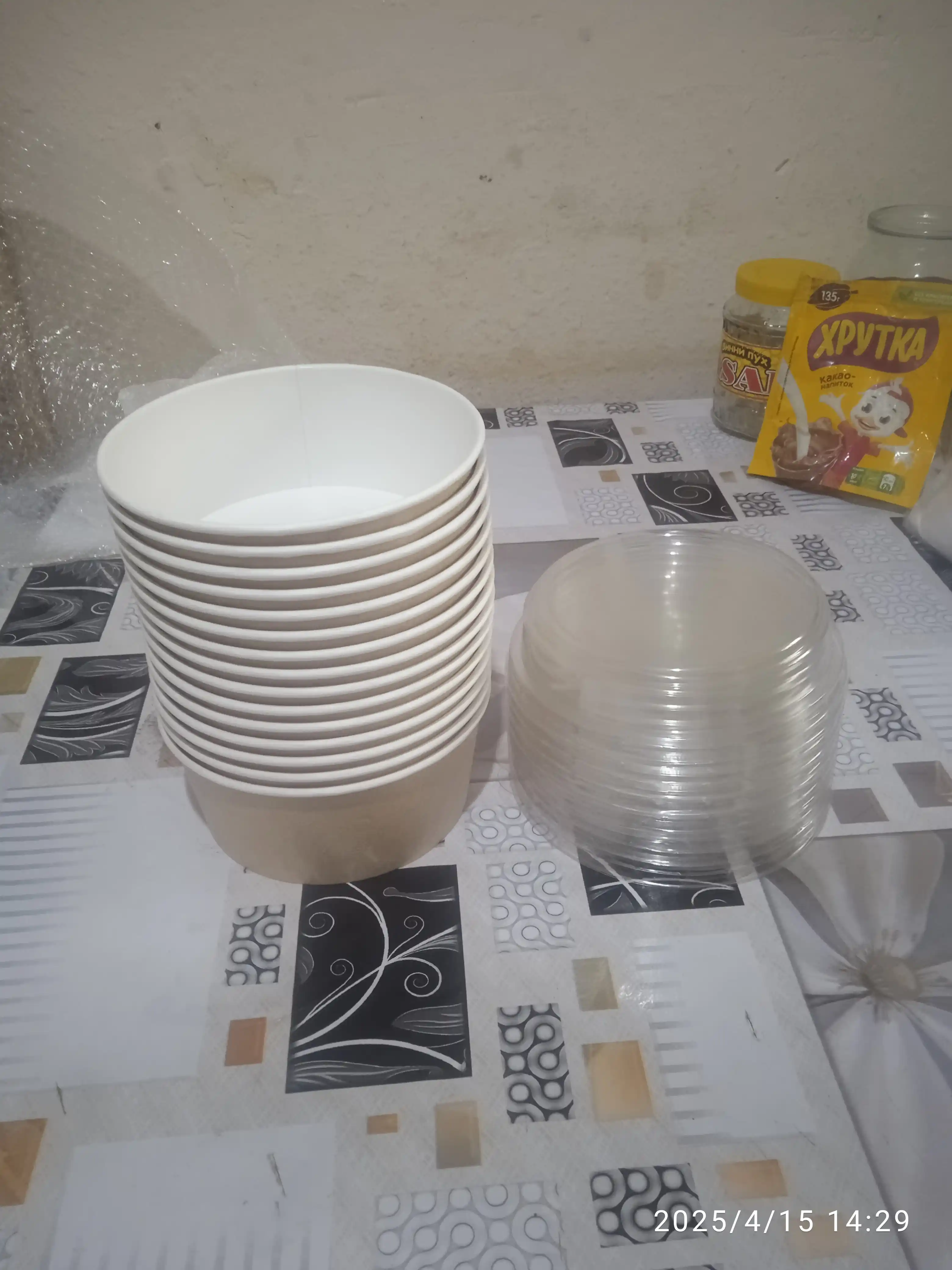Одноразовые контейнеры с крышкой купольной OSQ Round Bowl, круглые, 15 шт