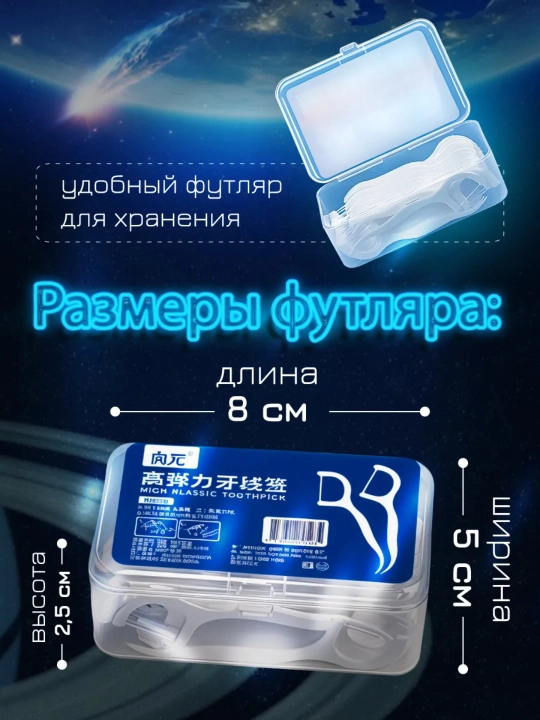 Флоссеры: зубочистки с нитью 50, 150, 250 шт