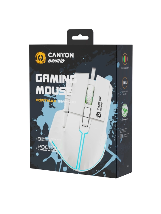 Gaming sichqoncha simli CANYON Fortnax GM-636, RGB yoritgich bilan
