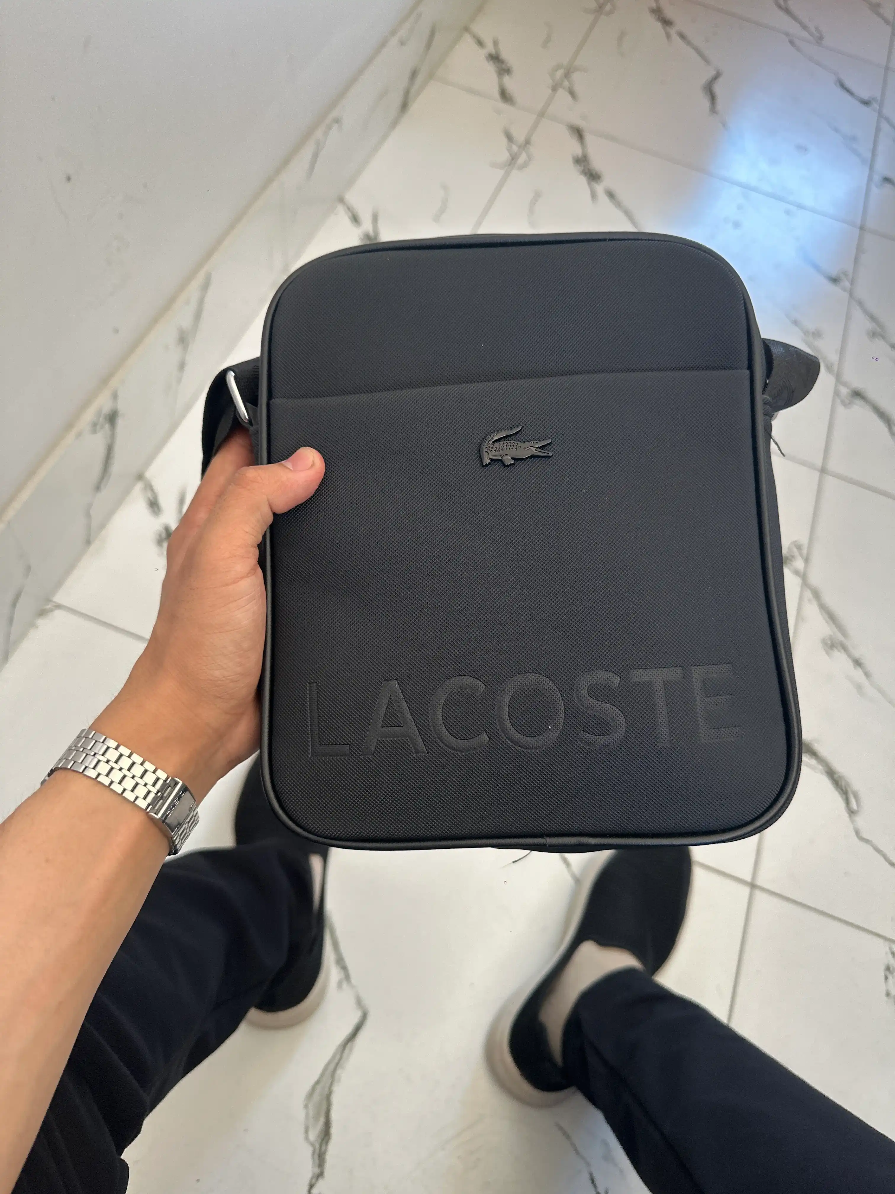 Мужская сумка через плечо, водонепроницаемая LACOSTE