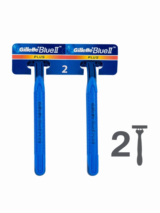 Gillette Одноразовая Мужская Бритва Blue2 Plus, с 2 лезвиями, 2шт, фиксированная головка - 