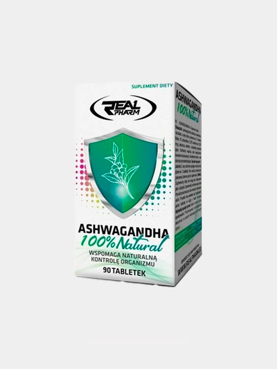 Real Pharm Ashwagandha stress bilan kurashish testosteronni ko'paytirish uchun 90 tabletka