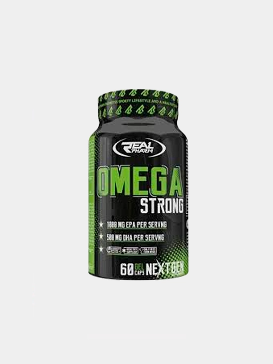 Real Pharm Omega Strong – yuqori konsentratsiyalangan omega-3 yog‘ kislotalari, 60 kapsula - 