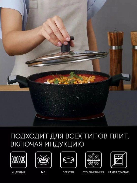 Кастрюля с крышкой Polaris Monolit-24C