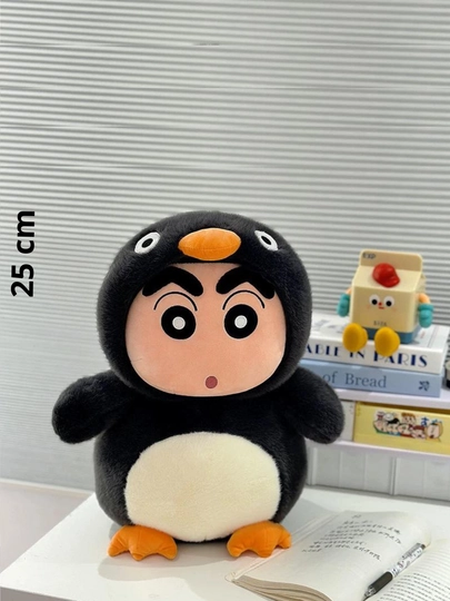 Игрушка подарочная Crayon Shin-chan в виде персонажа в костюме пингвина, с удивлённым лицом — NOZIMAA-МАЛЬЧИК