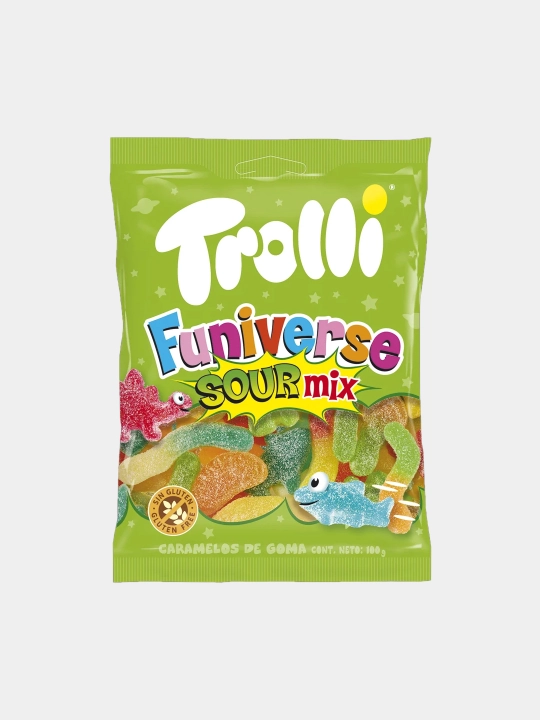 Chaynaladigan marmelad Trolli Funiverse Sour Mix, 100 g - 