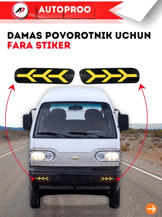 Damas uchun akril stiker, nakleyka, povorotnik, 2 dona - 