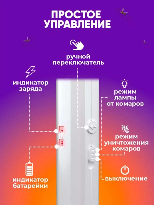 Против комаров и мух, ультрафиолетовая ракетка, мухобойка