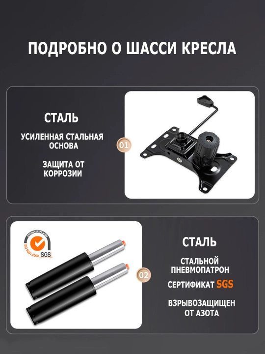 Ofis kreslosi, ergonomik, komputer kreslosi, bosh va tirsakni ushlab turgichlar sozlanadi