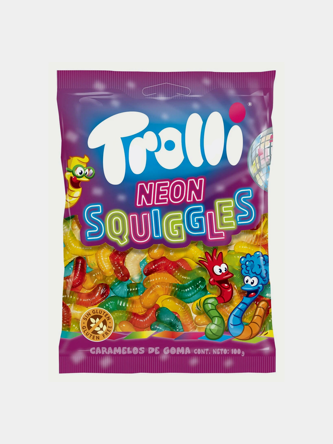 Chaynaladigan marmelad TROLLI The Neon Squiggles / Neon qo‘ng‘izlar trollari, 100 g - 